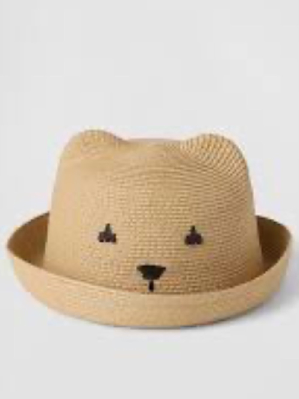 GAP Toddler Straw Bear Hat - Tan with Black Face Detail